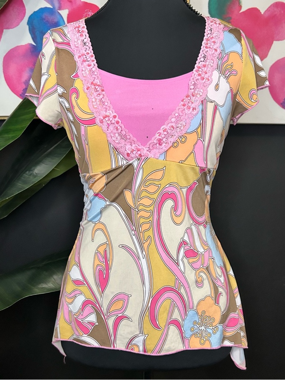 Y2K MKM Floral Fairycore Top